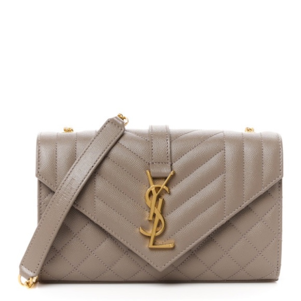 Authentic Saint Laurent envelope small leather crossbody bag